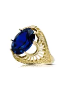 14k żółte złoto Szafir Pierścionek Vintage unikatowe vrc003y